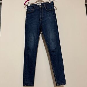 Zara | High Waisted Skinny Blue Jeans 6